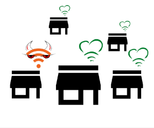 En wifi-skanning avslører naboer med trådløse innstillinger som kan påvirke nettet ditt negativt.